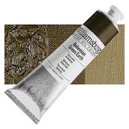 Williamsburg Handmade Oil Paint - Bohemian Green Earth, 37 ml tube and swatch