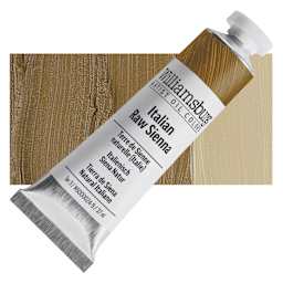 Williamsburg Handmade Oil Paint - Italian Raw Sienna, 37 ml tube and swatch
