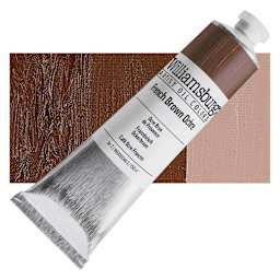 Williamsburg Handmade Oil Paint - French Brown Ochre, 150 ml tube and swatch