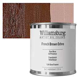 Williamsburg Handmade Oil Paint - French Brown Ochre, 8 oz can and swatch