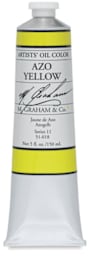 M. Graham Artists' Oil Paints and Sets - Front of 150 ml Azo Yellow Tube 