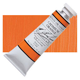 M. Graham Artists' Oil Color - Cadmium Orange, 37 ml tube and swatch