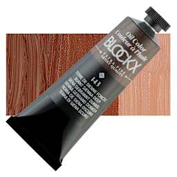 Blockx Artist Oil Color - Burnt Sienna Deep, 35 ml Tube and swatch