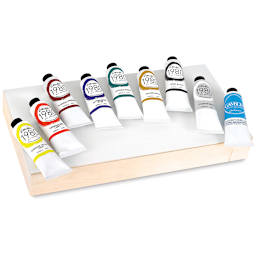Gamblin 1980 Oils - Introductory Set, View 37 ml tubes and a primed,handcrafted hard panel