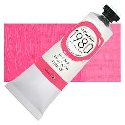 Gamblin 1980 Oils - Hot Pink, 37 ml tube and swatch