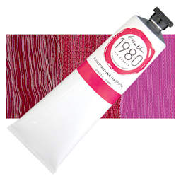 Gamblin 1980 Oil Paint- Quinacridone Magenta, 150 ml tube and swatch