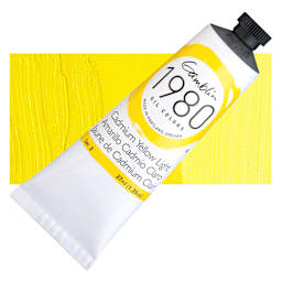 Gamblin 1980 Oil Paint - Cadmium Yellow Light, 37 ml tube and swatch