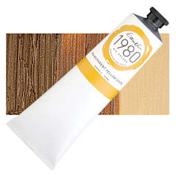 Gamblin 1980 Oil Paint - Transparent Yellow Oxide, 150 ml tube and swatch
