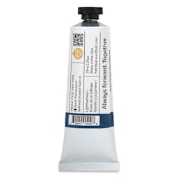 Back of Gamblin 1980 Oils - Denim, 37 ml tube