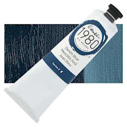 Gamblin 1980 Oils - Denim Blue, 150 ml tube and swatch
