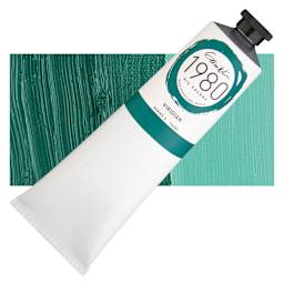 Gamblin 1980 Oil Paint - Viridian, 150 ml tube and swatch