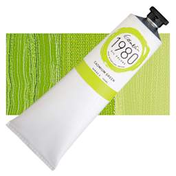 Gamblin 1980 Oil Paint - Cadmium Green, 150 ml tube and swatch