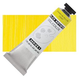 Blick Artists' Oil Paint - Cadmium Yellow Light, 40 ml tube and swatch