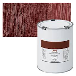 Michael Harding Artists Oil Paint - Indian Red, 1 Liter and swatch