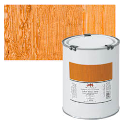 Michael Harding Artists Oil Paint - Yellow Ochre Deep, 1 Liter and swatch