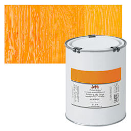 Michael Harding Artists Oil Paint - Yellow Lake Deep, 1 Liter and swatch