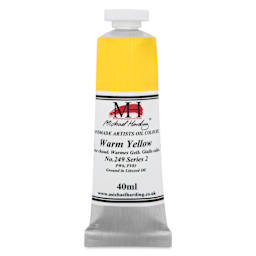 Michael Harding Artists Oil Color - Warm Yellow, front of 40 ml tube