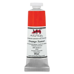 Michael Harding Artists Oil Color - Orange Sunset, front of 40 ml tube