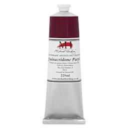 Michael Harding Artists Oil Color - Quinacridone Purple, front of 225 ml tube