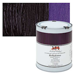 Michael Harding Artists Oil Color - Belladonna, 1 Liter can and swatch