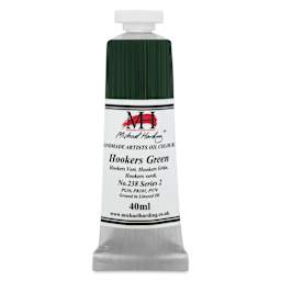 Michael Harding Artists Oil Color - Hookers Green, front of 40 ml tube