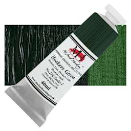 Michael Harding Artists Oil Color - Hookers Green, 40 ml tube and swatch