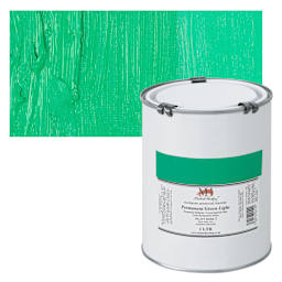 Michael Harding Artists Oil Paint - Permanent Green Light, 1 Liter and swatch