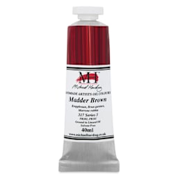 Michael Harding Artists Oil Color - Madder Brown, front of 40 ml tube