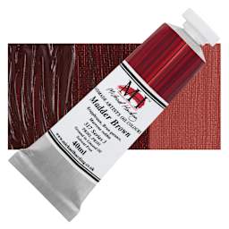Michael Harding Artists Oil Color - Madder Brown, 40 ml tube and swatch