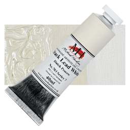 Michael Harding Artists Oil Paint - Stack Lead White, 40 ml tube and swatch