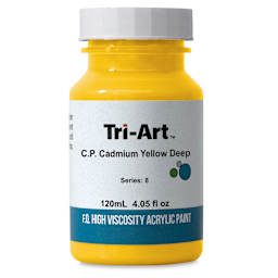 Tri-Art High Viscosity Artist Acrylic - C.P. Cadmium Yellow Deep, 120 ml jar