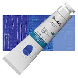 Tri-Art High Viscosity Artist Acrylic - Cobalt Blue, 60 ml tube and swatch