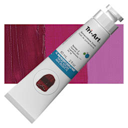 Tri-Art High Viscosity Artist Acrylic - Quinacridone Violet, 60 ml tube and swatch