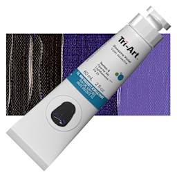 Tri-Art High Viscosity Artist Acrylic - Dioxazine Violet, 60 ml tube and swatch