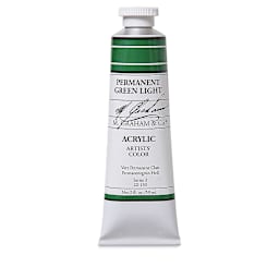 M. Graham Artists' Acrylics - Permanent Green Light, 2 oz tube