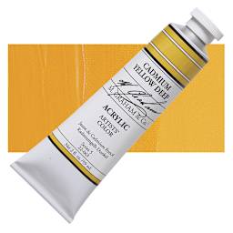 M. Graham Artists' Acrylic - Cadmium Yellow Deep, 2 oz tube and swatch