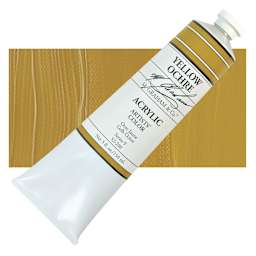 M. Graham Artists' Acrylic - Yellow Ochre, 5 oz Tube and swatch