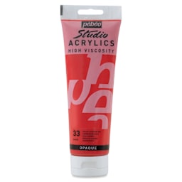 Pebeo High Viscosity Acrylics - Cadmium Red Hue, 250 ml Tube