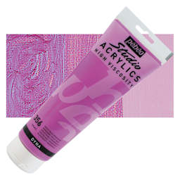 Pebeo High Viscosity Acrylic - Iridescent Violet/Blue, 250 ml, Tube and swatch