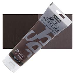 Pebeo High Viscosity Acrylics - Burnt Umber, 250 ml Tube and swatch