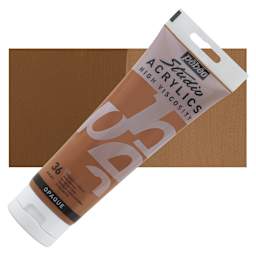 Pebeo High Viscosity Acrylics - Raw Sienna, 250 ml Tube and swatch