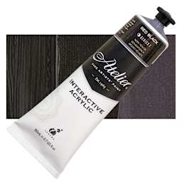 Chroma Atelier Interactive Artists' Acrylic - Red Black, 80 ml tube and swatch