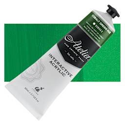 Chroma Atelier Interactive Artists' Acrylic - Cobalt Green Hue, 80 ml tube and swatch
