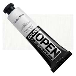 Golden Open Acrylic - Titanium White, 2 oz Tube and swatch