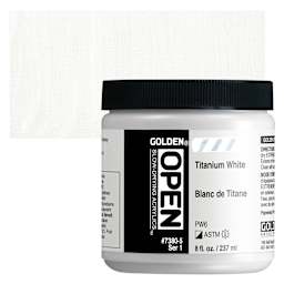 Golden Open Acrylic - Titanium White, 8 oz Jar and swatch