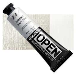 Golden Open Acrylic - Iridescent Pearl (Fine), 2 oz Tube and swatch
