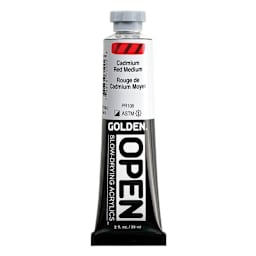 Golden Open Acrylics - Cadmium Red Medium, 2 oz Tube