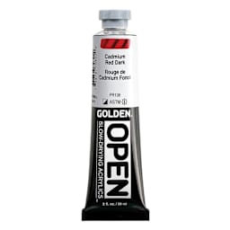 Golden Open Acrylics - Cadmium Red Dark, 2 oz Tube