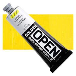 Golden Open Acrylic - Cadmium Yellow Medium, 5 oz Tube and swatch