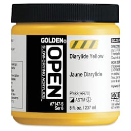 Golden Open Acrylics - Diarylide Yellow, 8 oz Jar